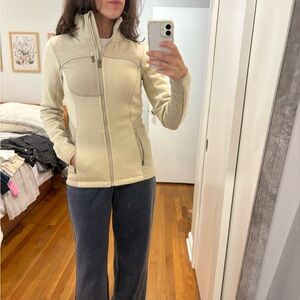 Athleta Beige Knit Sweater Jacket
